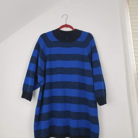 blue oversized sweater dress Sky Blue Winter Sweater Dress, Oversized Wool Pullover, Winter Knitwear, Cozy Warm Wool Tunic, Plus Size Clothing, Ski Resort Sweater
